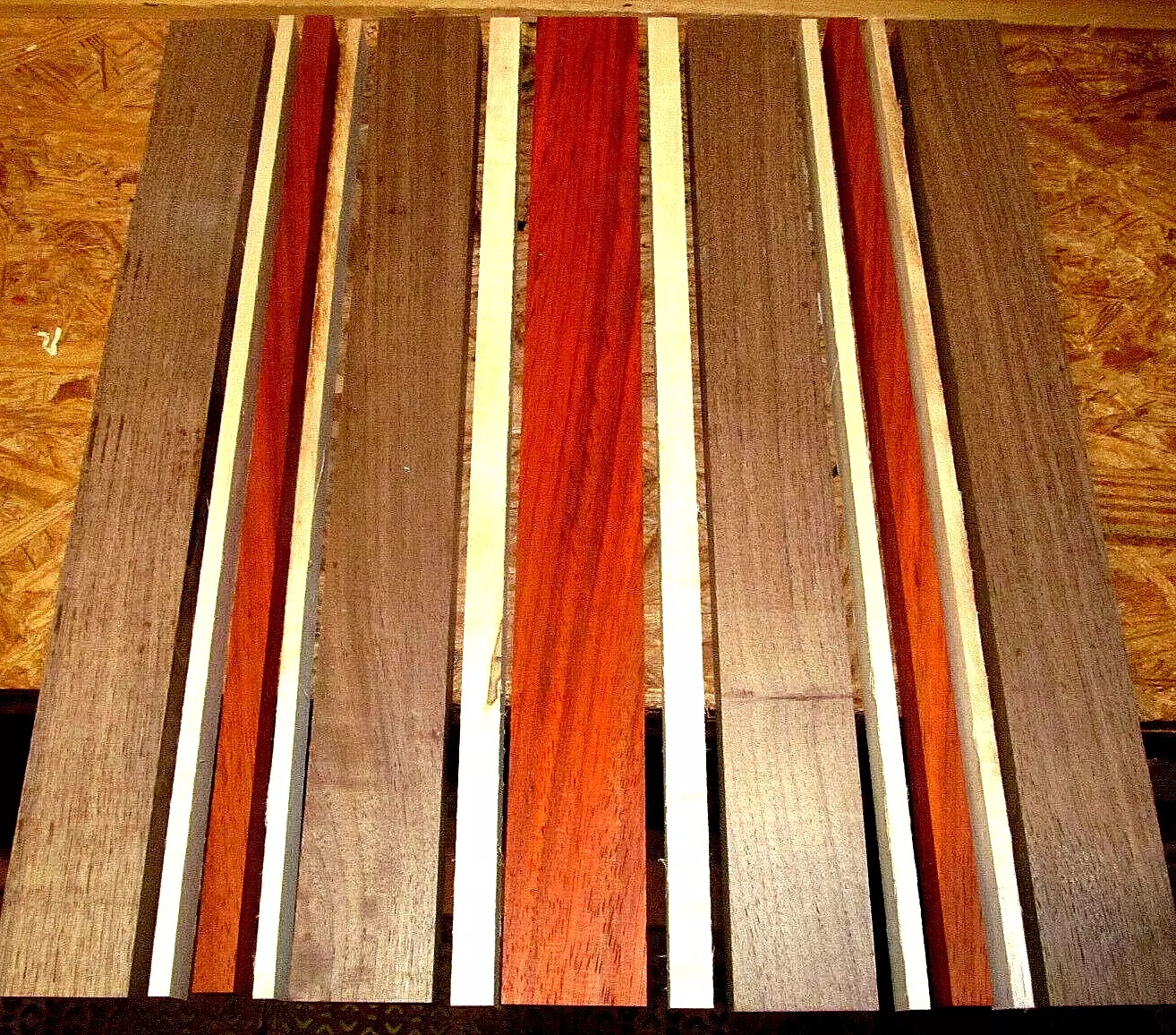 Walnut, Maple, Padauk Cutting Board Kit