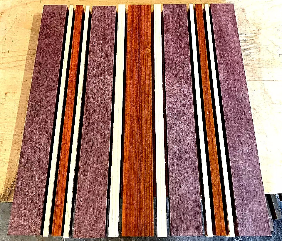 Purpleheart, Maple, & Padauk Cutting Board Kit